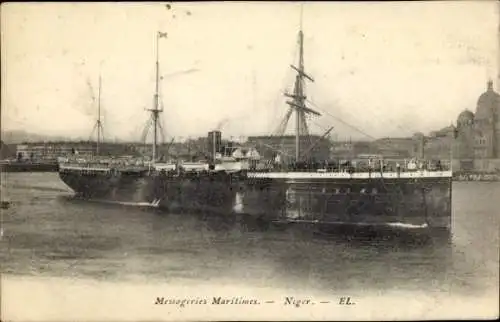 Ak Paquebot Niger, Messageries Maritimes, MM