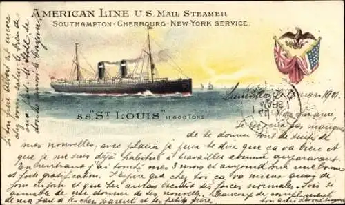 Ak Dampfer S.S. St. Louis, American Line