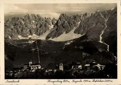 Ak Innsbruck in Tirol, Gesamtansicht, Hungerburg, Seegrube, Hafelekar