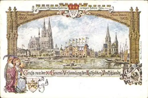 Litho Köln am Rhein, 50. Generalversammlung der Katholiken 1903