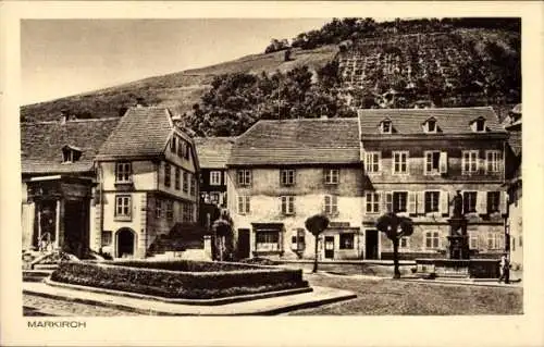 Ak Sainte Marie aux Mines Markirch Elsass Haut Rhin, Teilansicht, Denkmal