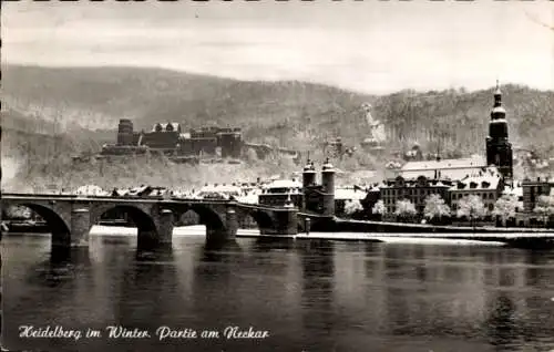 Ak Heidelberg am Neckar, Teilansicht, Winter