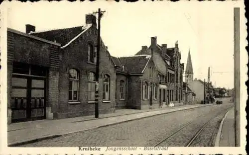 Ak Kruibeke Ostflandern, Jongensschool, Baselstraat