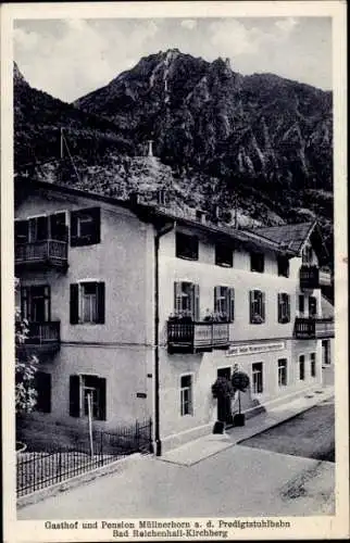 Ak Kirchberg Bad Reichenhall in Oberbayern, Gasthof Müllnerhorn an der Predigtstuhlbahn