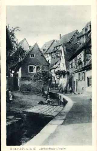 Ak Weinheim an der Bergstraße Baden, Gerberbach, Fachwerkhäuser