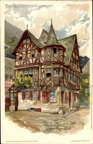 Künstler Litho Schmohl, P., Bacharach am Rhein, Das alte Haus