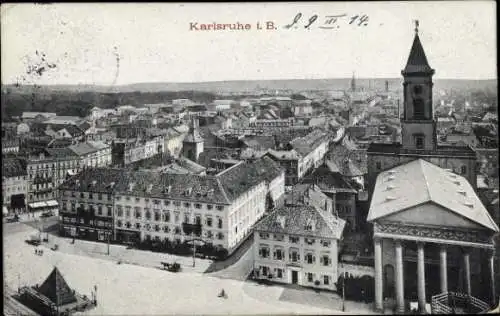 Ak Karlsruhe in Baden, Panorama, Pyramide