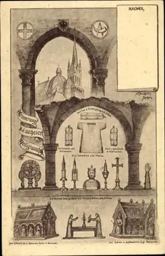 Künstler Ak Aachen, Tuch d. Enthauptung d. hl. Johann, Schrein