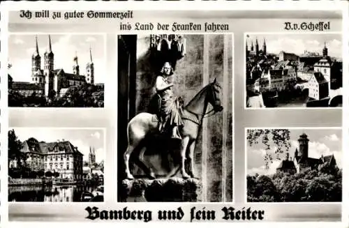 Ak Bamberg an der Regnitz Oberfranken, Dom, Bamberger Reiter, Concordia