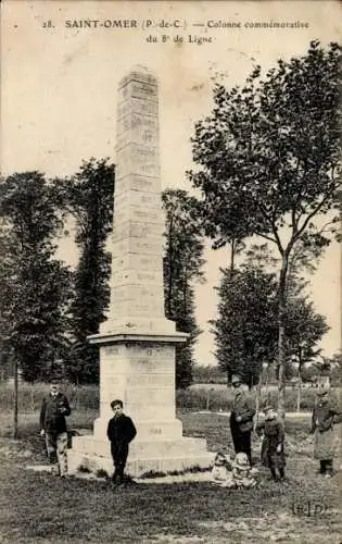 Ak Saint Omer Pas de Calais, Gedenksäule des 8. der Linie