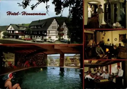 Ak Cobbenrode Eslohe Sauerland, Hotel Hennemann, Schwimmbad, Hotelgäste