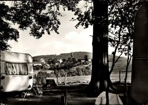 Ak Mittelhof an der Sieg, Camping im Eichenwald