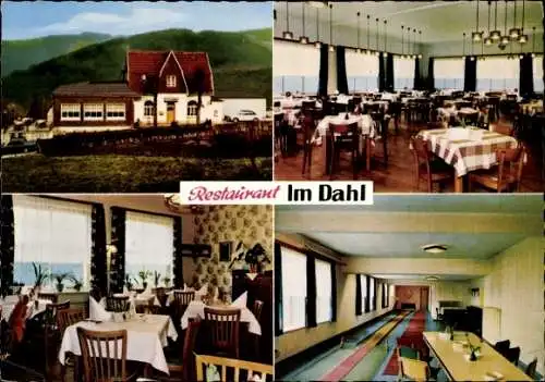 Ak Dahlerbrück Schalksmühle im Sauerland, Restaurant Im Dahl, Speiseraum, Kegelbahn