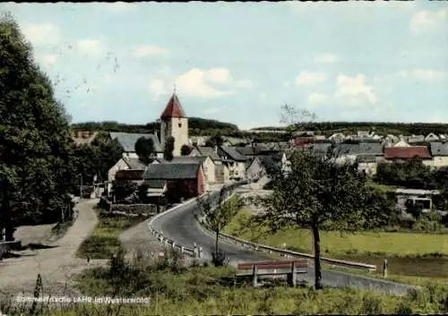 Ak Lahr Waldbrunn im Westerwald, Teilansicht, Kirchturm