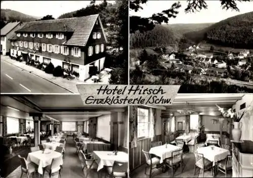 Ak Enzklösterle im Schwarzwald, Hotel Hirsch, Speiseräume, Gesamtansicht