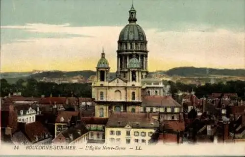 Ak Boulogne sur Mer Pas de Calais, Kirche Notre-Dame