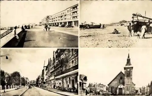 Ak Berck Plage Pas de Calais, Promenade de l'Esplanade, Strand, Avenue de la Gare, Notre-Dame