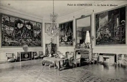 Ak Compiègne Oise, Palais, Salon de Musique