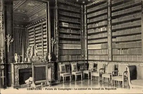 Ak Compiègne Oise, Palais, cabinet de travail de Napoleon