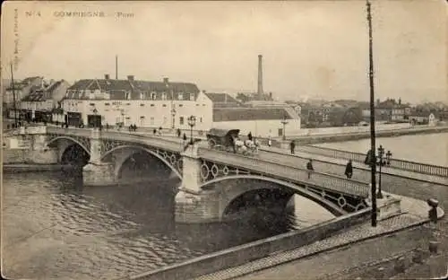 Ak Compiègne Oise, Brücke