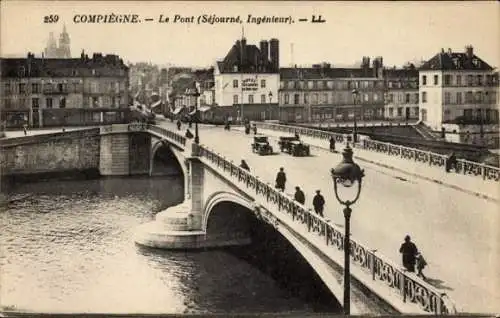 Ak Compiègne Oise, Brücke