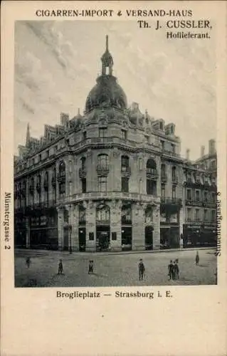 Ak Straßburg Elsass Bas Rhin, Broglieplatz