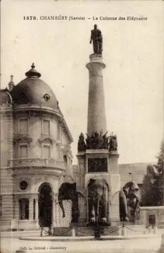 Ak Chambéry Savoie, Elefantensäule