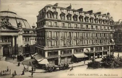 Ak Paris I., Central Hotel, Rue du Louvre