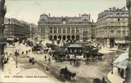 Ak Paris VIII, Gare Saint Lazare