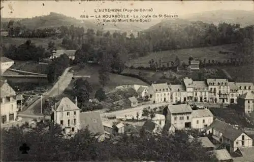 Ak La Bourboule Puy-de-Dôme, la route de St-Sauves, vue du Mont Sans-Souci