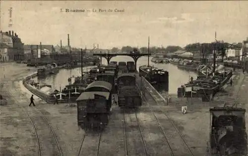 Ak Roanne Loire, Le Port du Canal