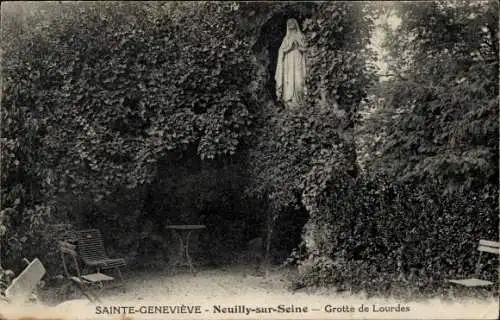 Ak Neuilly sur Seine Hauts de Seine, Sainte-Genevieve, Grotte de Lourdes