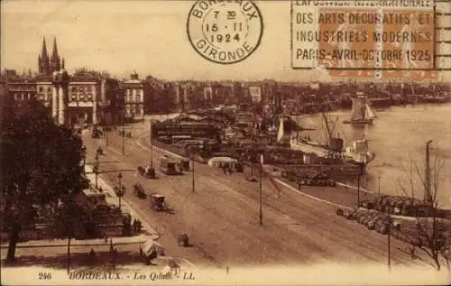 Ak Bordeaux Gironde, les Quais