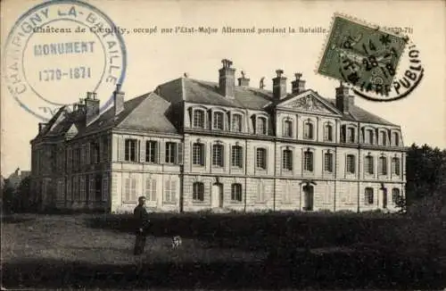 Ak Coeuilly Val de Marne, Chateau, occupe par l'Etat-Major Allemand pendant la Bataille