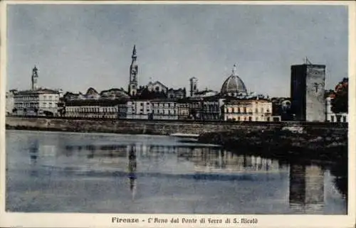 Ak Firenze Florenz Toscana Arno dal Ponte di Ferro di S. Nicolo