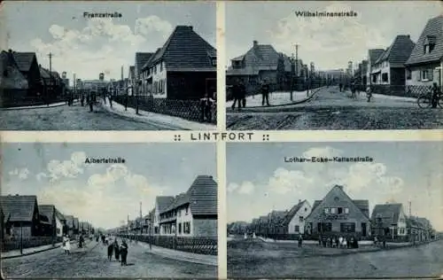 Ak Lintfort am Niederrhein, Franzstraße, Wilhelminenstraße, Albertstraße, Lotharstraße, Kattenstraße