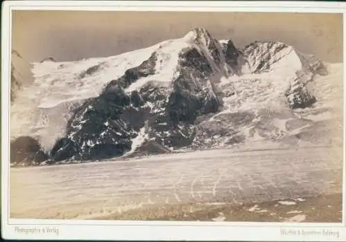 Kabinett Foto Kärnten, Großglockner von der Hofmannshütte aus gesehen