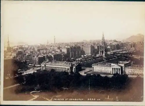 Kabinett Foto Edinburgh Schottland, Princes St., Stadtansicht, 1894