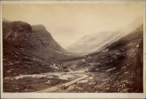 Kabinett Foto Oban Schottland, Glen Coe, Glencoe, 1894