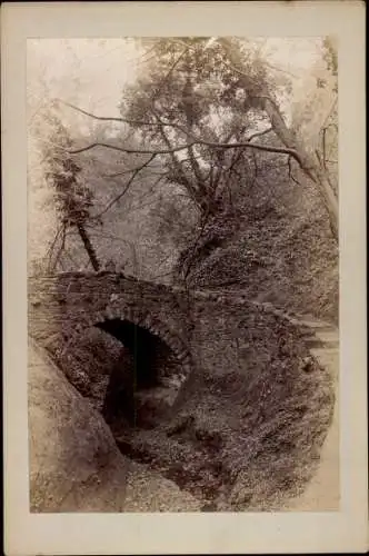 Kabinett Foto Shanklin Isle of Wight England, The Chine Bridge, 1896