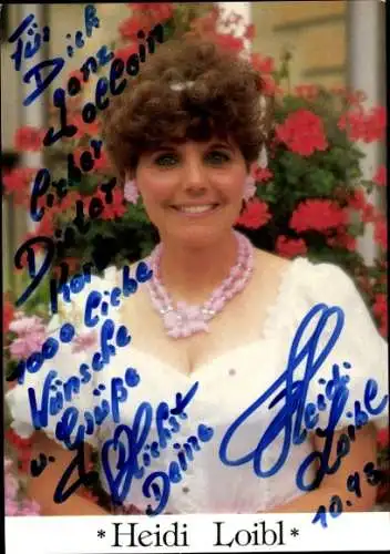 Ak Schauspielerin und Sängerin Heidi Loibl, Portrait, Autogramm