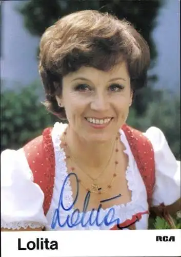 Ak Schauspielerin und Sängerin Lolita, Portrait, Autogramm