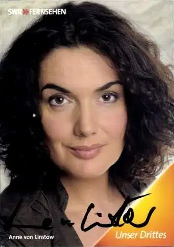 Ak Schauspielerin Anne von Linstow, Portrait als Monique in Die Fallers, Autogramm