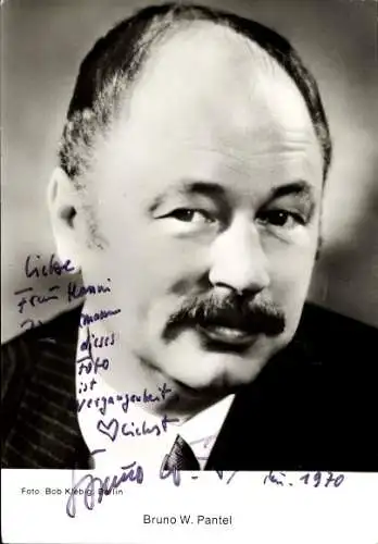 Ak Schauspieler Bruno W. Pantel, Portrait, Autogramm