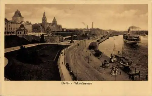 Ak Szczecin Stettin Pommern, Hakenterrasse