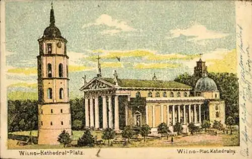 Ak Vilnius Wilna Wilno Litauen, Kathedral-Platz