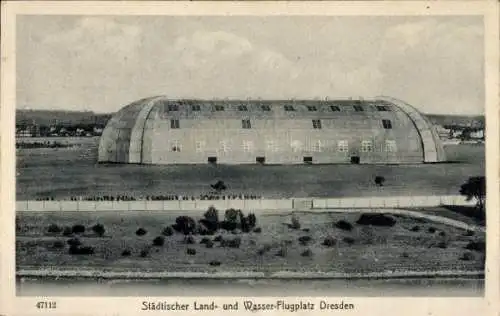 Ak Dresden, Städtischer Land- und Wasser-Flugplatz