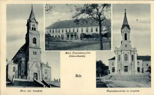 Ak Mór Ungarn, Kirchen, Schloss, Stadtansichten