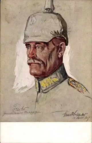 Künstler Ak Vollbehr, Ernst, General der Infanterie Georg Fuchs, Portrait