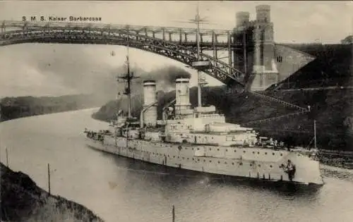 Ak Deutsches Kriegsschiff, SMS Kaiser Barbarossa, Linienschiff